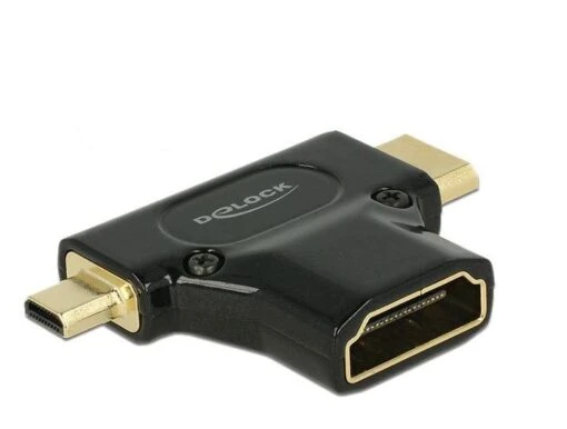 Adaptateur HDMI Femelle Vers HDMI Mini-C Mâle + Micro-D Mâle -Magasin D'électronique adaptateur hdmi femelle vers hdmi mini c male micro d male ref TG1291 1