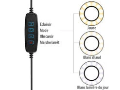 Anneau Lumineux LED Avec Support Pour Smartphone Ø 9 Cm -Magasin D'électronique anneau lumineux led avec support pour smartphone o 9 cm ref NX7694 2